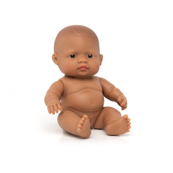 Miniland Doll - Anatomically Correct NakedBaby Doll Hispanic Girl, 21 cm