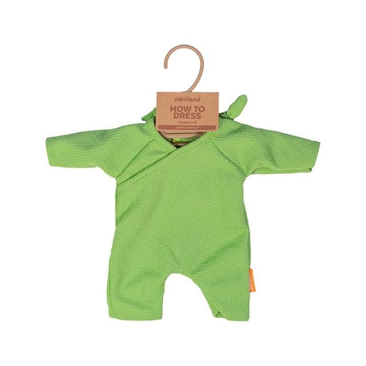 Miniland Doll Clothing - Onesie, green, 32 cm