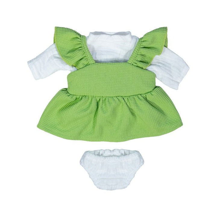Miniland Doll Clothing - Blouse and Smock, green, 38 cm
