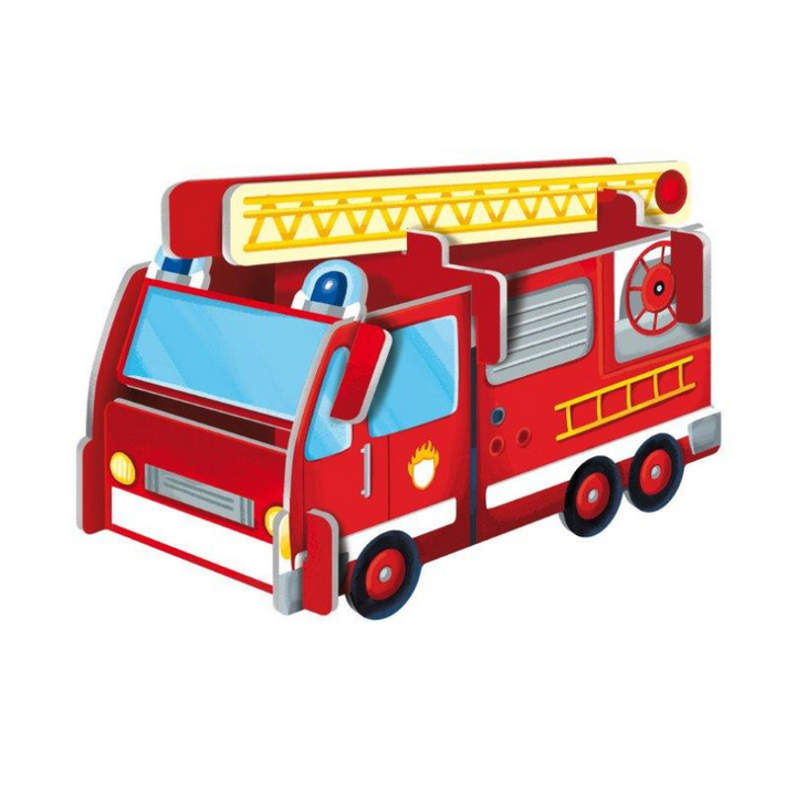 Sassi 3D Puzzle and Book Set - Learn Shapes Firefighters , 40 pcs