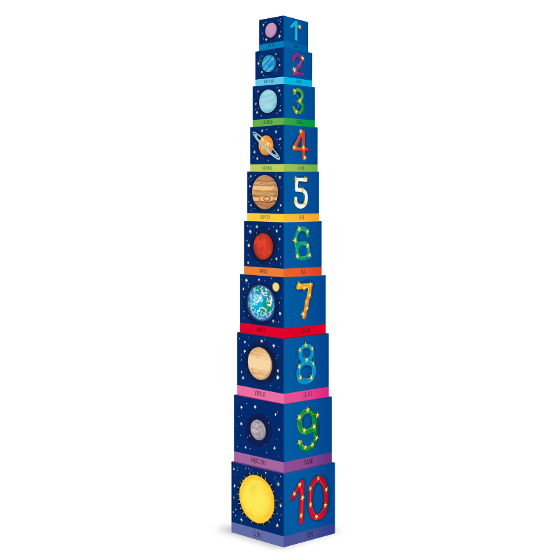 Sassi Edu Space Stacking Blocks & Book Set, 10 piece