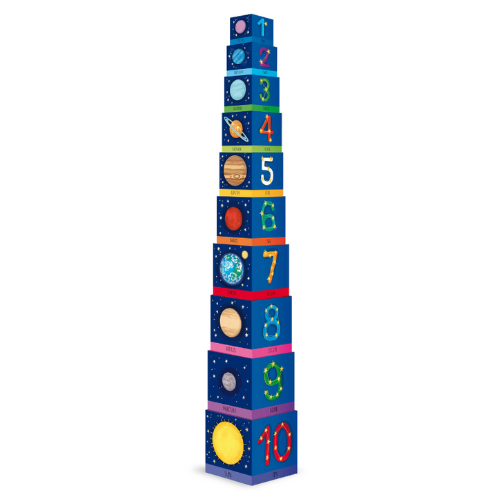 Sassi Edu Space Stacking Blocks & Book Set, 10 piece