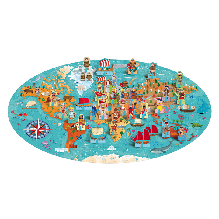 Sassi Travel, Learn and Explore - Puzzle and Book Set - World of Ancient Civilisations, 200 pcs