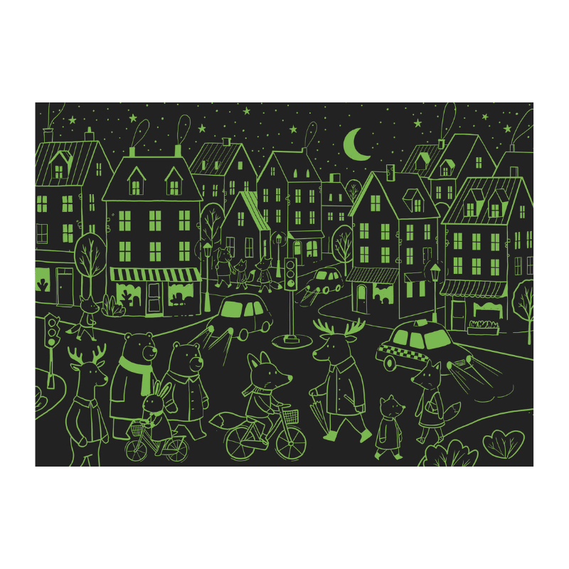 Sassi Day & Night Double-Sided Puzzle & Book Set - City