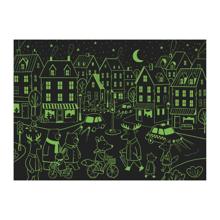 Sassi Day & Night Double-Sided Puzzle & Book Set - City