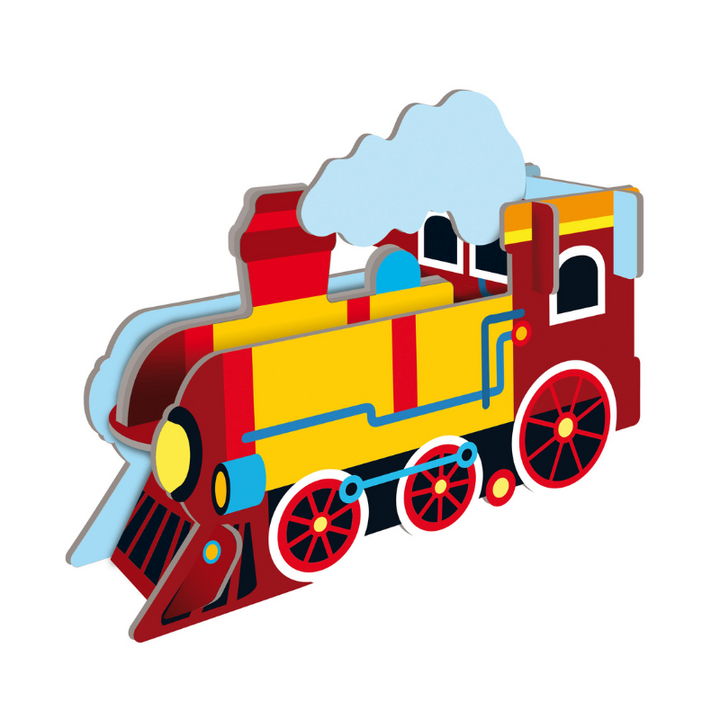 Sassi 3D Puzzle and Book Set - Learn Shapes Train, 40 pcs