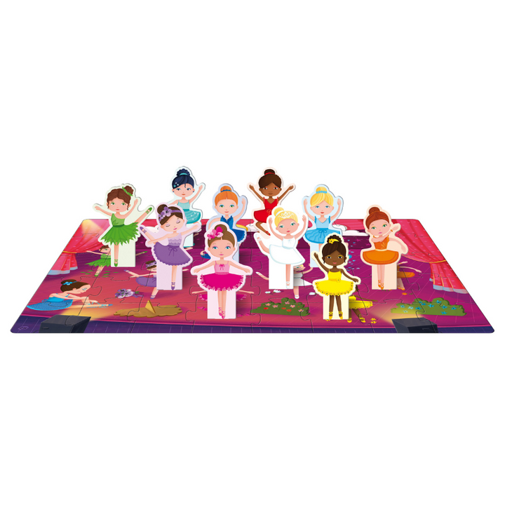 Sassi 3D Puzzle and Book Set - Learn Colours Ballerina, 40 pcs