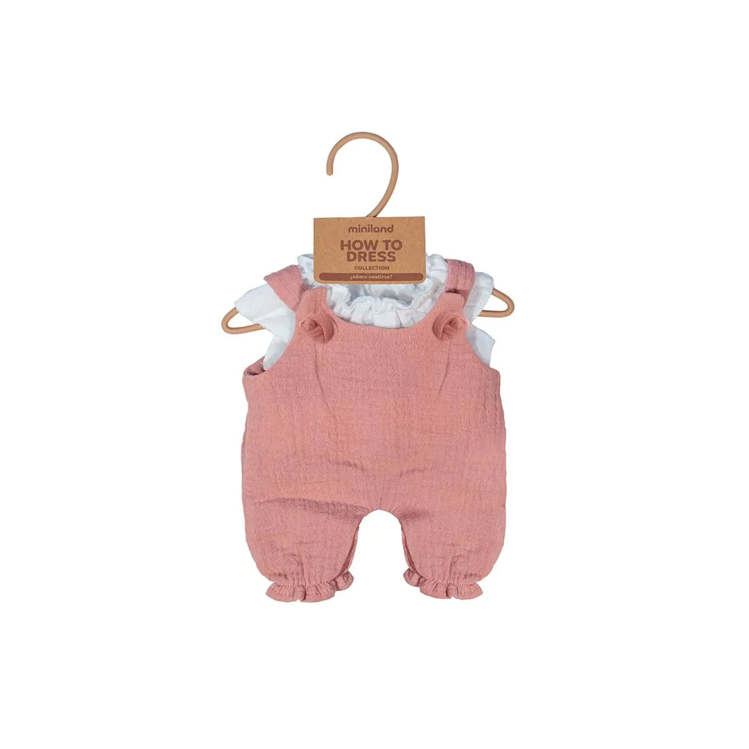 Miniland Doll Clothing - Dungarees & Shirt, 32 cm