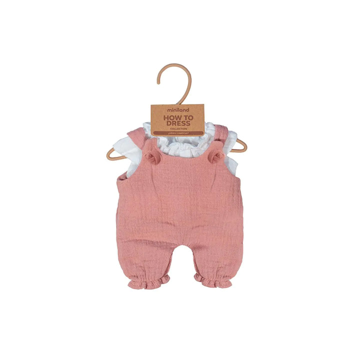Miniland Doll Clothing - Dungarees & Shirt, 32 cm