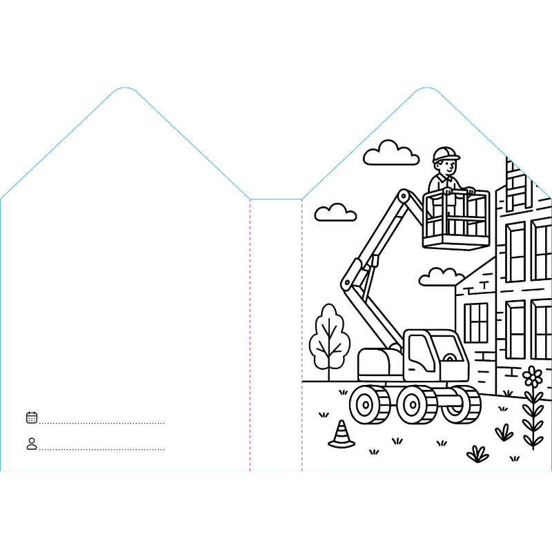 Sassi Colouring Book House - Construction Site