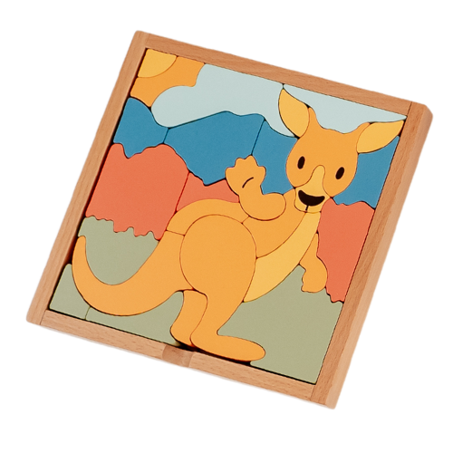 Stellavan & Papa - 3-in-1 Small Block Puzzle, Kangaroo