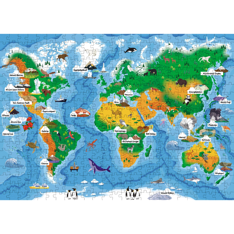 Sassi The Ultimate Atlas and Puzzle Set - Volcanoes, 500 pcs
