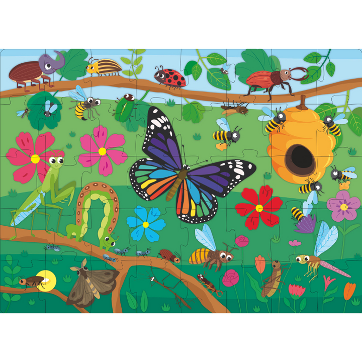 Sassi 3D Puzzle and Book Set - World of Insects, 40 pcs