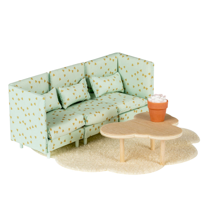 Lundby Doll House Furniture - Modular Lounge & Coffee Table Set