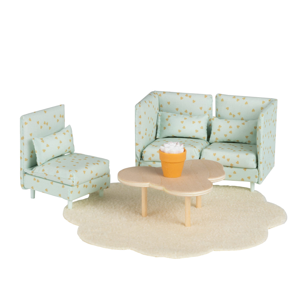 Lundby Doll House Furniture - Modular Lounge & Coffee Table Set