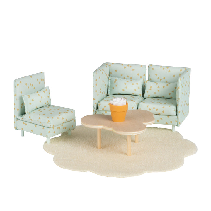 Lundby Doll House Furniture - Modular Lounge & Coffee Table Set