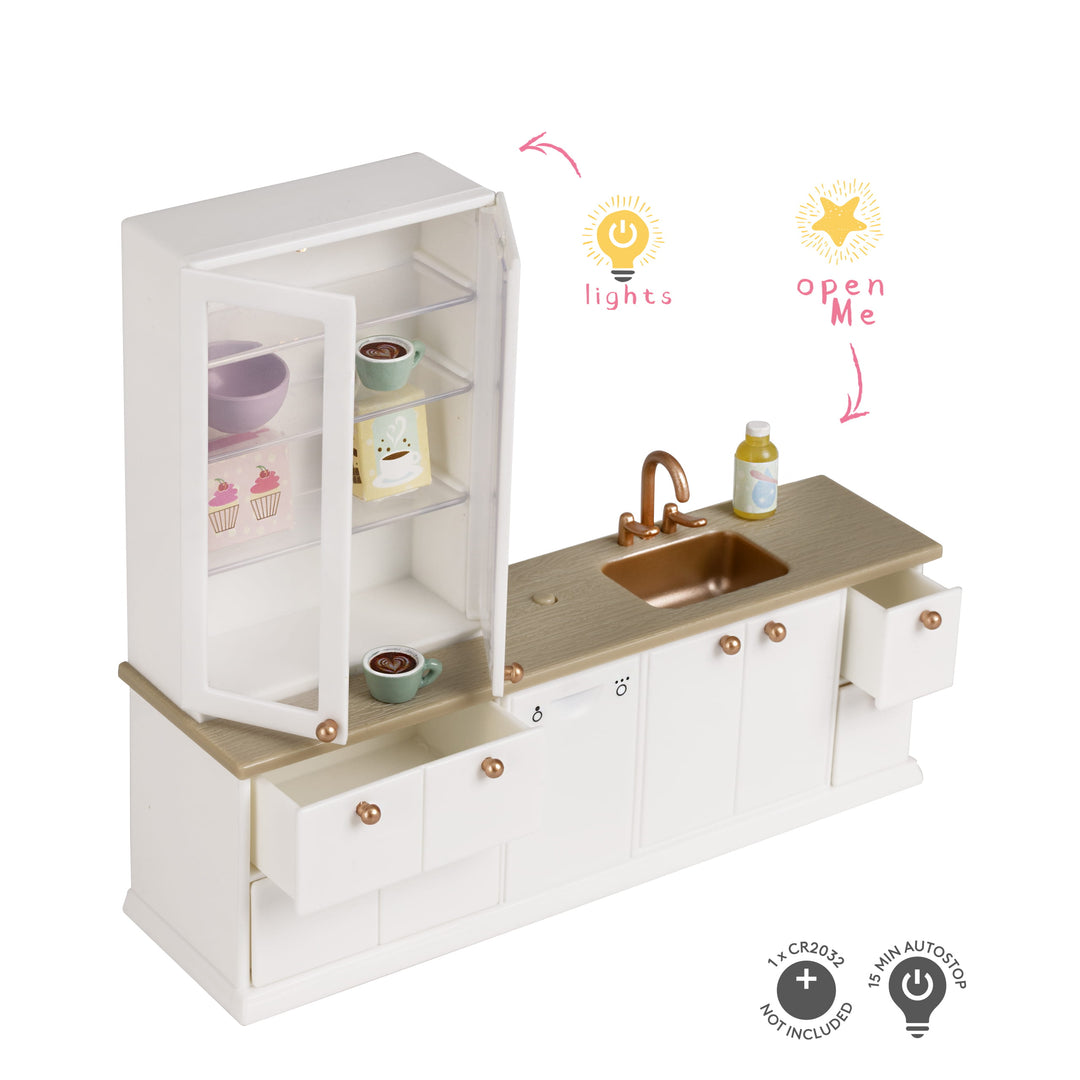 Lundby Doll House Furniture - Kitchen Basin with Display Cabinet