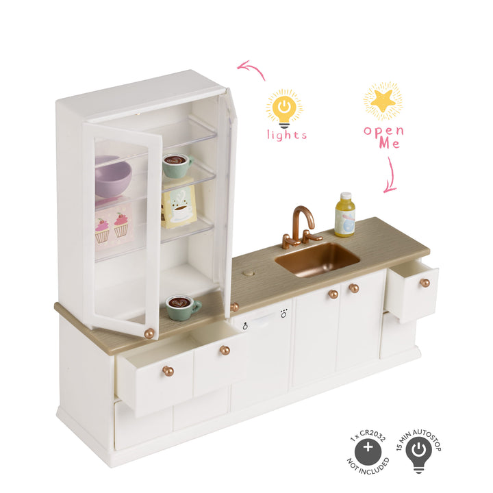 Lundby Doll House Furniture - Kitchen Basin with Display Cabinet