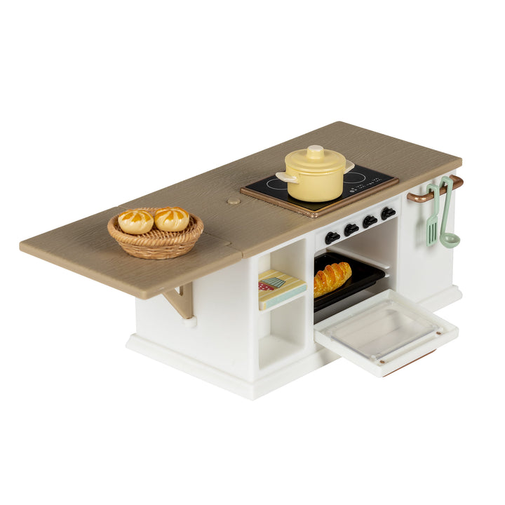Lundby Doll House Furniture - Kitchen Fridge, Island, Oven and Stovetop