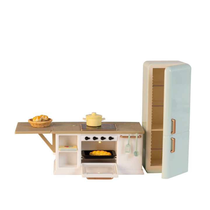 Lundby Doll House Furniture - Kitchen Fridge, Island, Oven and Stovetop