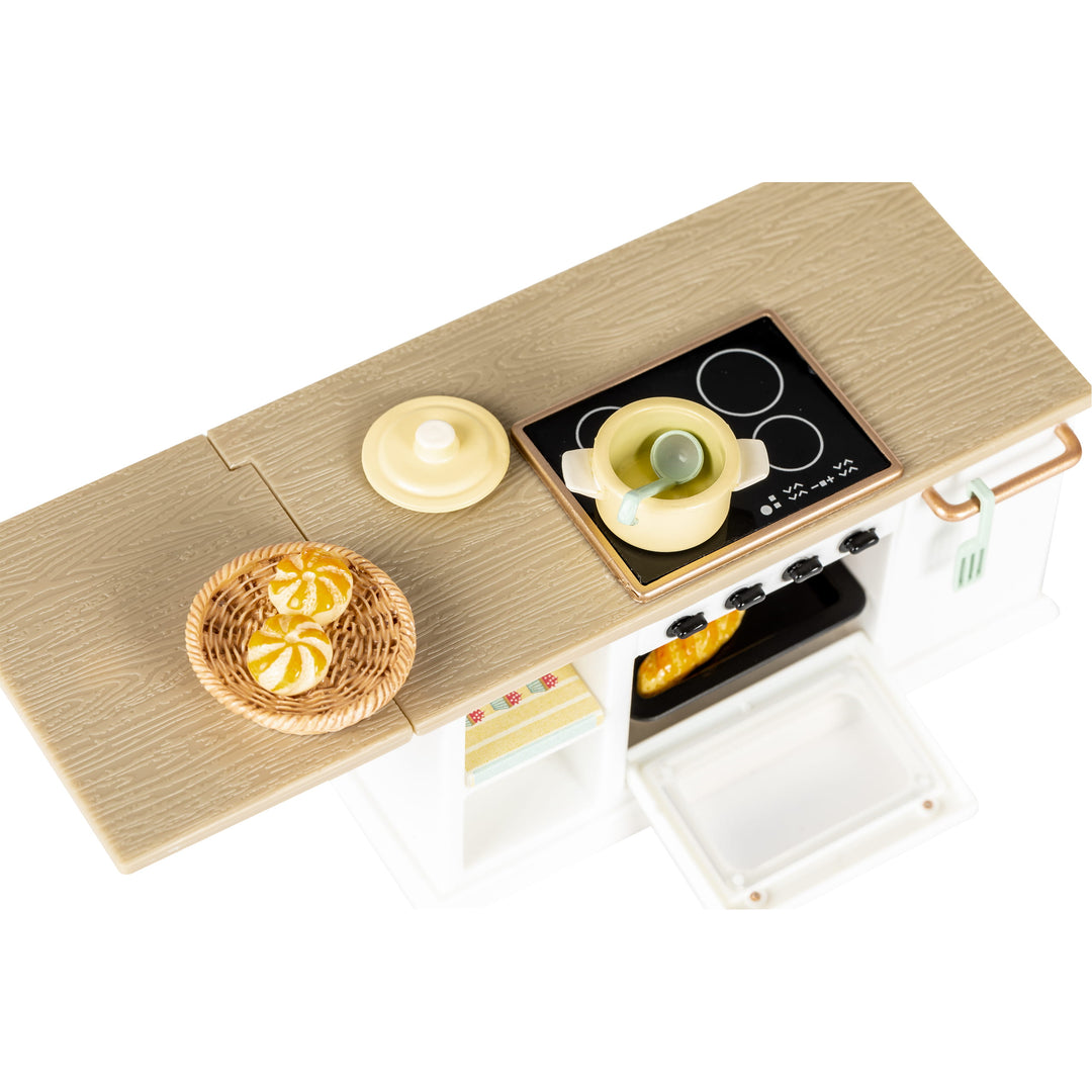 Lundby Doll House Furniture - Kitchen Fridge, Island, Oven and Stovetop