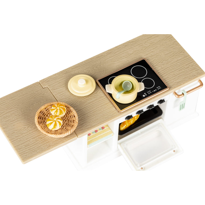 Lundby Doll House Furniture - Kitchen Fridge, Island, Oven and Stovetop