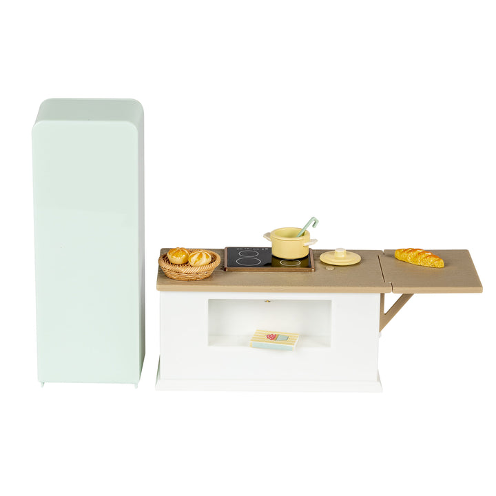 Lundby Doll House Furniture - Kitchen Fridge, Island, Oven and Stovetop