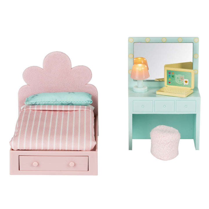Lundby Doll House Furniture - Teenage Bedroom Set