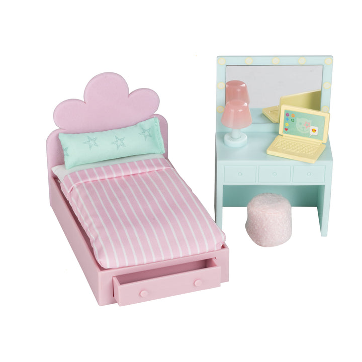 Lundby Doll House Furniture - Teenage Bedroom Set