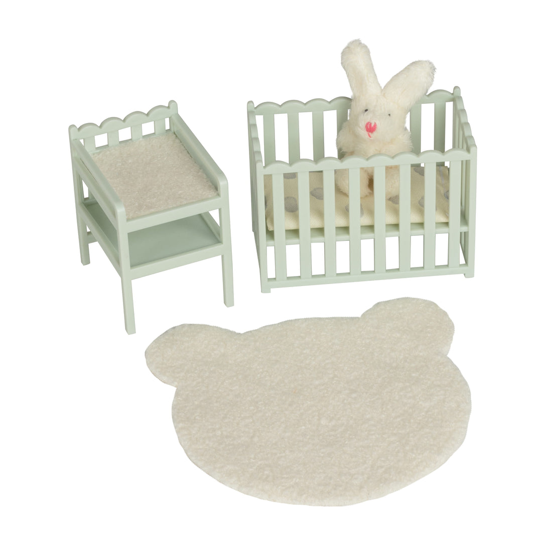 Lundby Doll House Furniture - Cot & Change Table Set