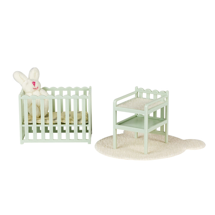 Lundby Doll House Furniture - Cot & Change Table Set