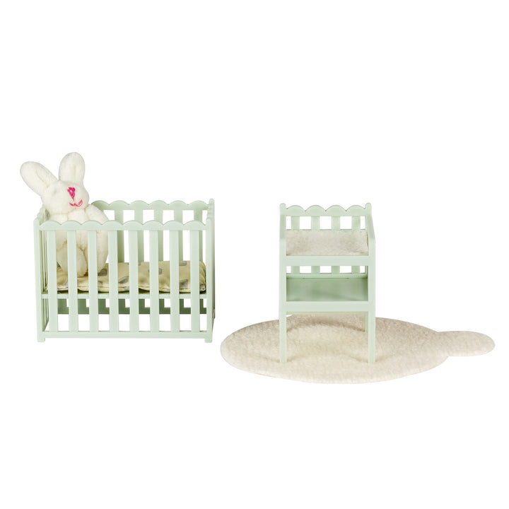 Lundby Doll House Furniture - Cot & Change Table Set