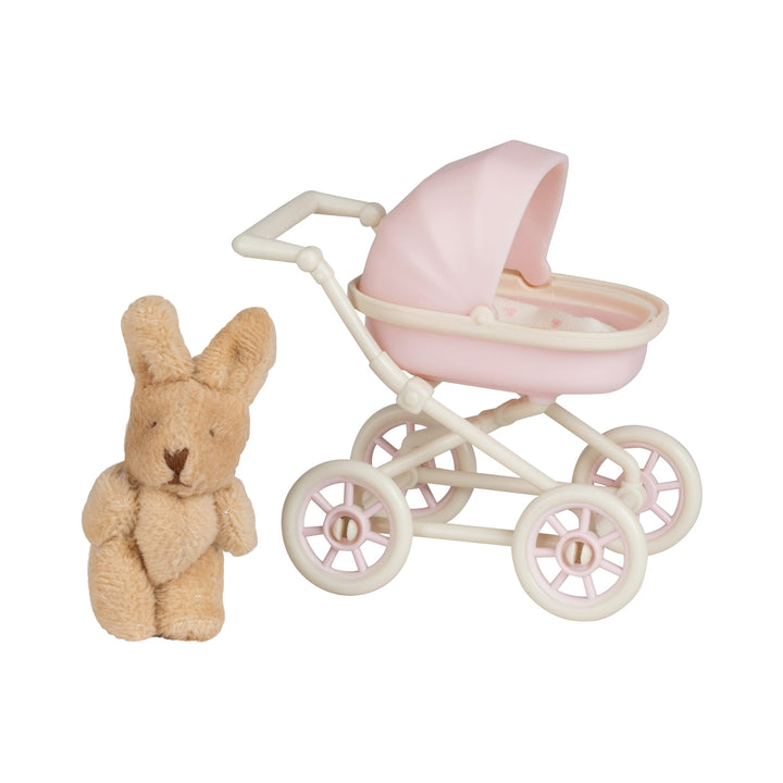 Lundby Doll House Accessories - Baby Pram & Teddy Set