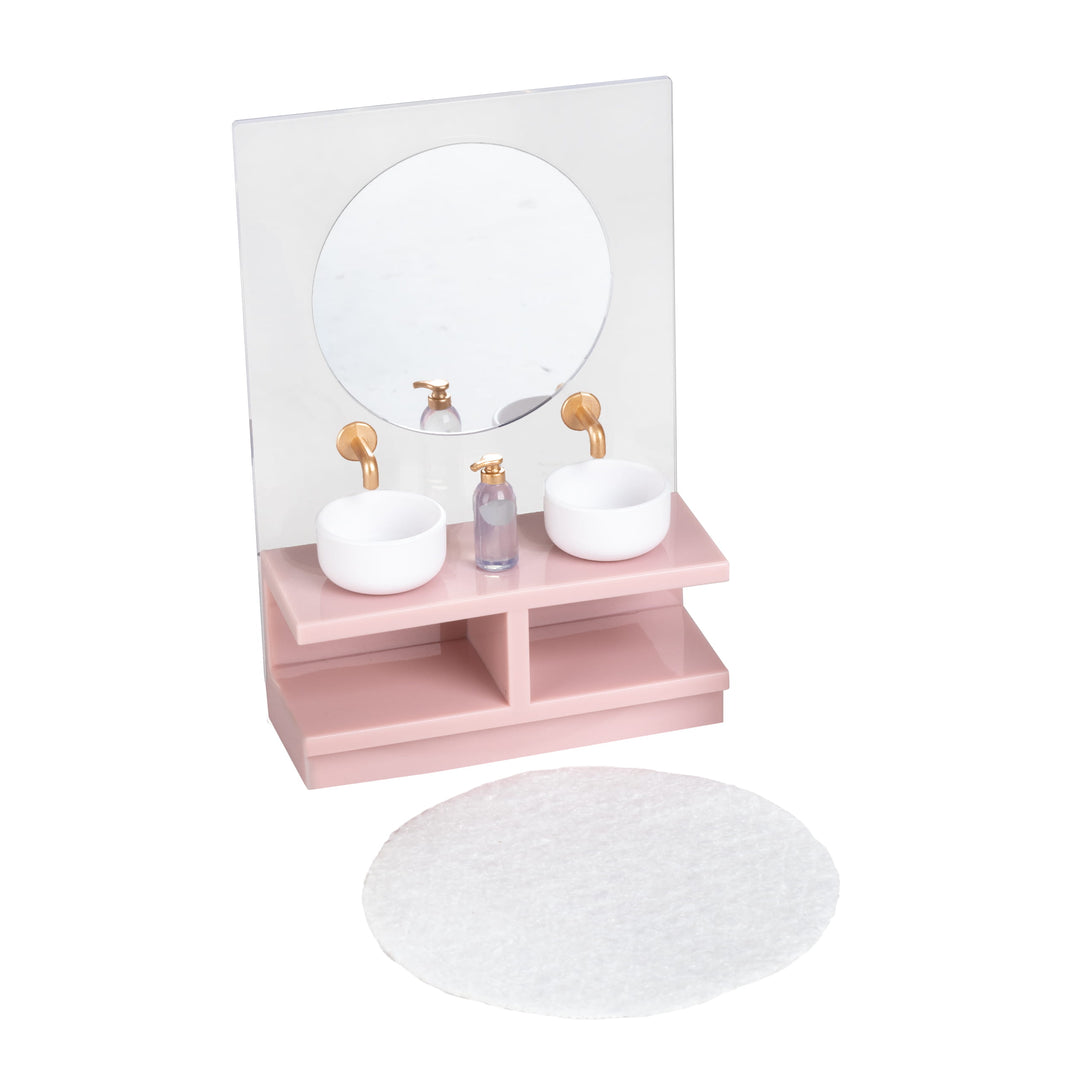 Lundby Doll House Furniture - Bathroom Washbasin & Toilet Set