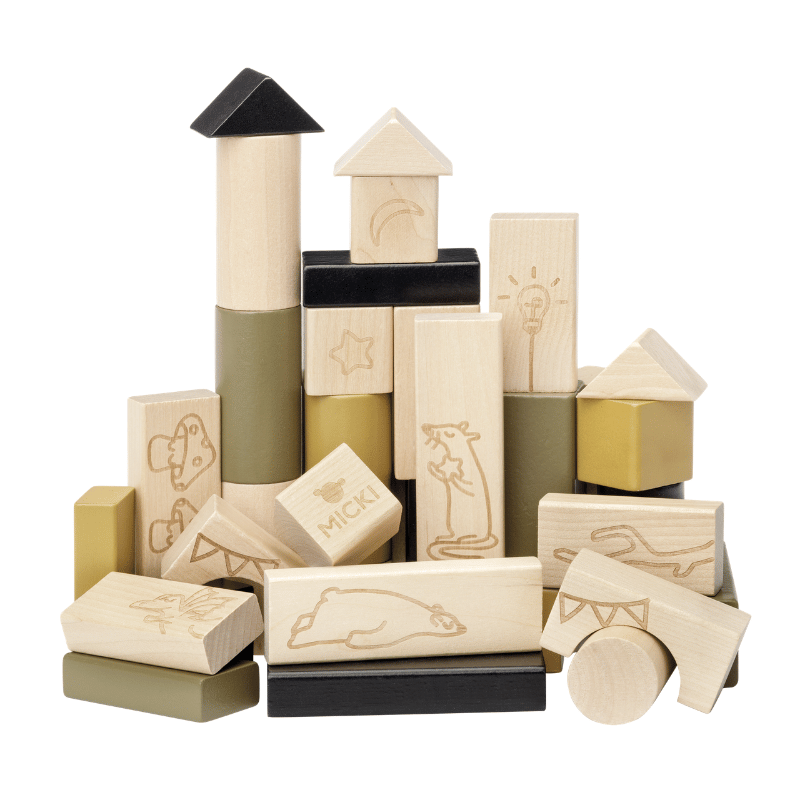 Micki Premium - Wooden Building Blocks, 40  pcs