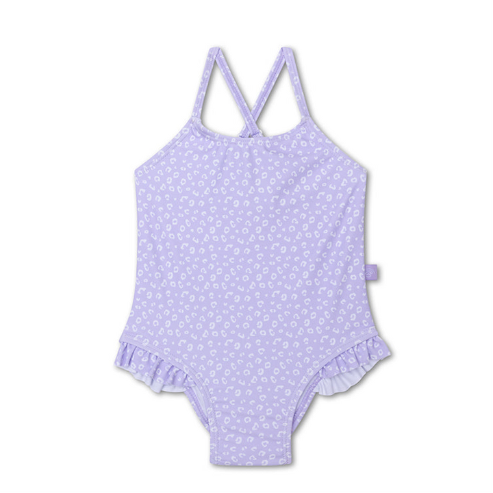 Swim Essentials Girls Bathing Suit, Lilac Leopard