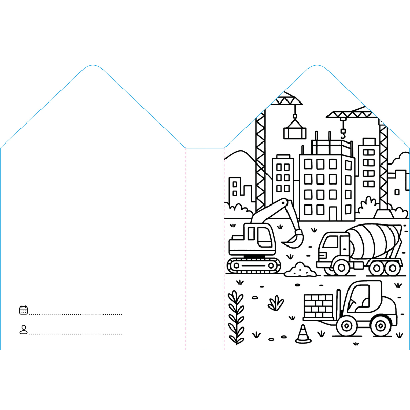 Sassi Colouring Book House - Construction Site