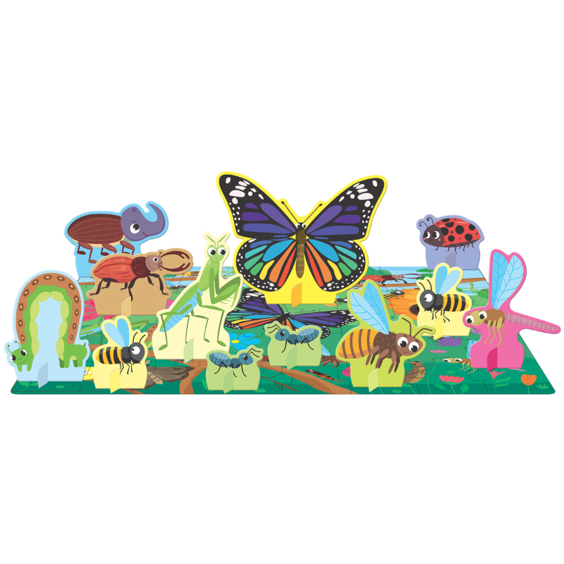 Sassi 3D Puzzle and Book Set - World of Insects, 40 pcs