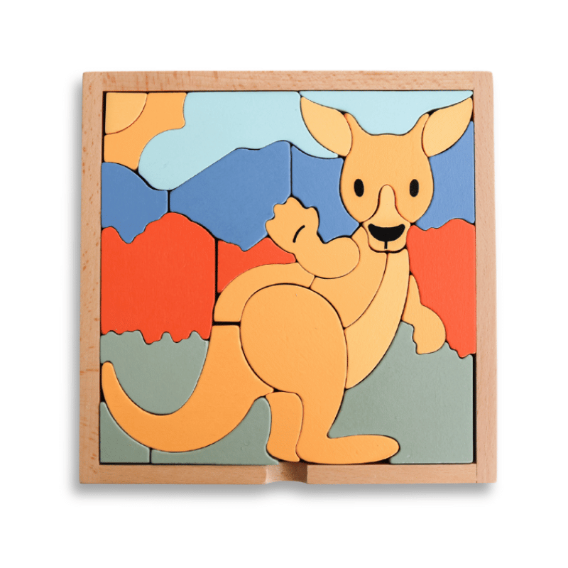 Stellavan & Papa - 3-in-1 Small Block Puzzle, Kangaroo