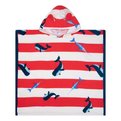Swim Essentials Luxe Beach Poncho - Ocean Stripes, 65 x 65 cm