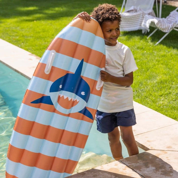 Swim Essentials Inflatable Surfboard - Striped Shark, 120 cm