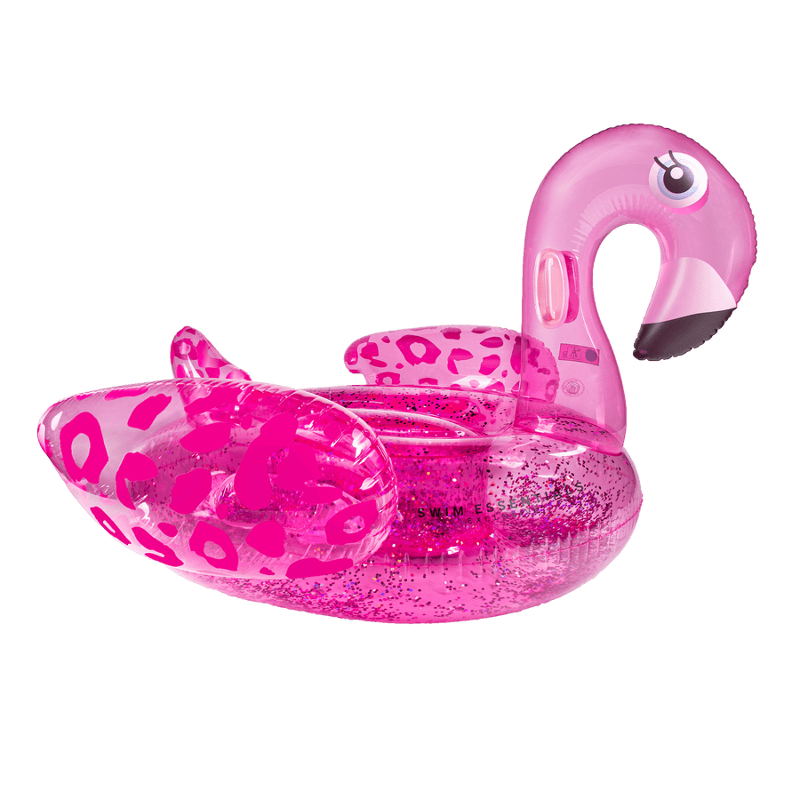 Swim Essentials Ride On, Neon Leopard Flamingo 150cm