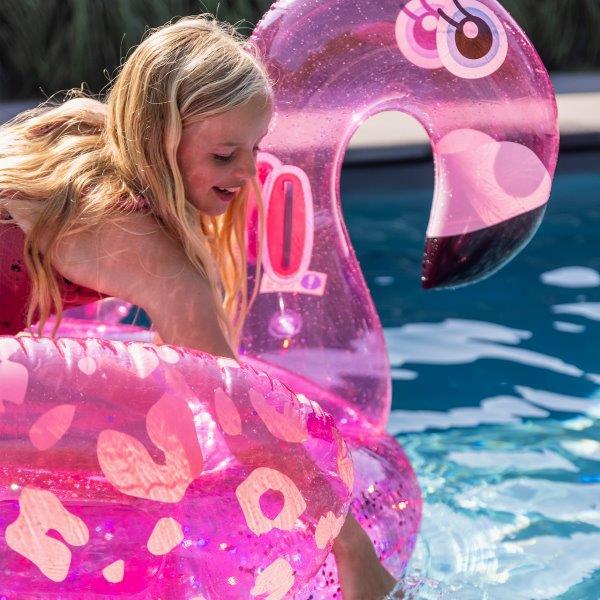 Swim Essentials Inflatable Ride On - Neon Pink Flamingo, 150 cm