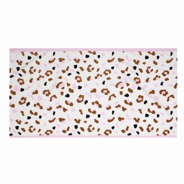 Swim Essentials Luxe Beach Towel - Khaki Leopard, 135 x 65 cm