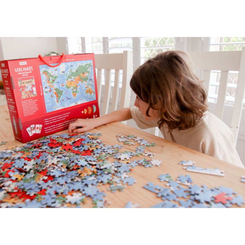 Sassi The Ultimate Atlas and Puzzle Set - Volcanoes, 500 pcs