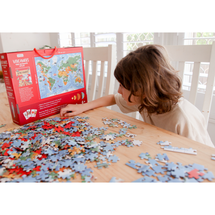 Sassi The Ultimate Atlas and Puzzle Set - Volcanoes, 500 pcs