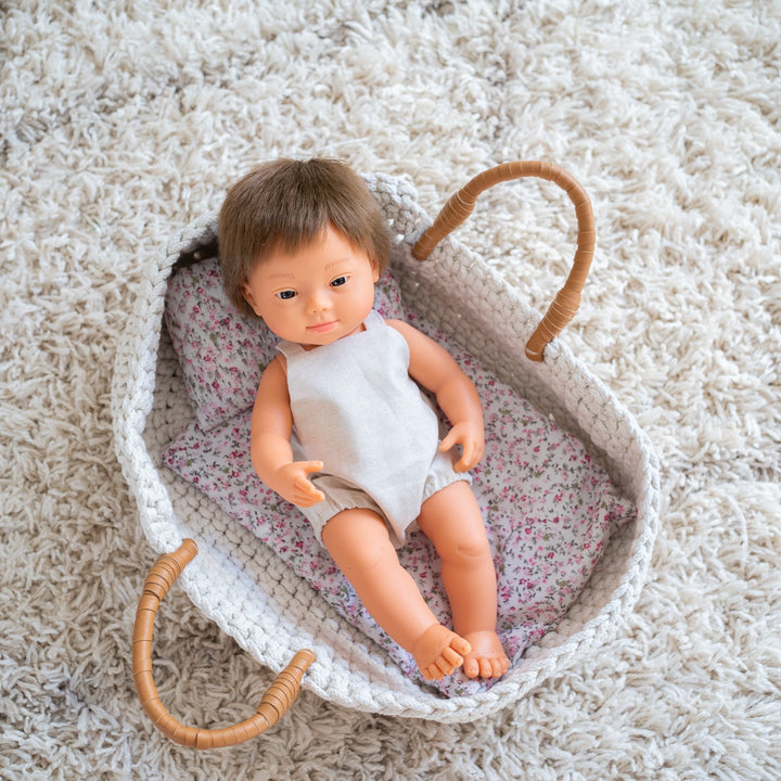 by Astrup Doll Knitted Basket and Bedding Set, 35-40 cm