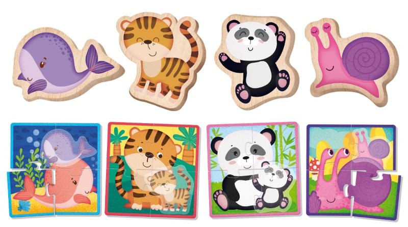 Lisciani Montessori Baby -  Wood Puzzle, Animals