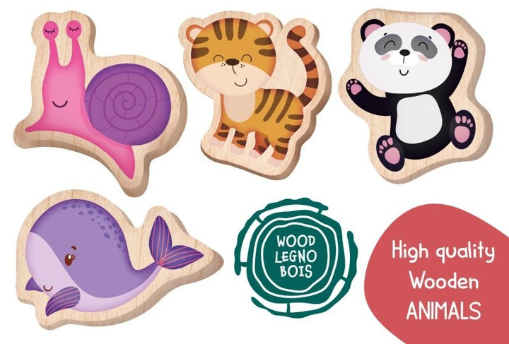 Lisciani Montessori Baby -  Wood Puzzle, Animals