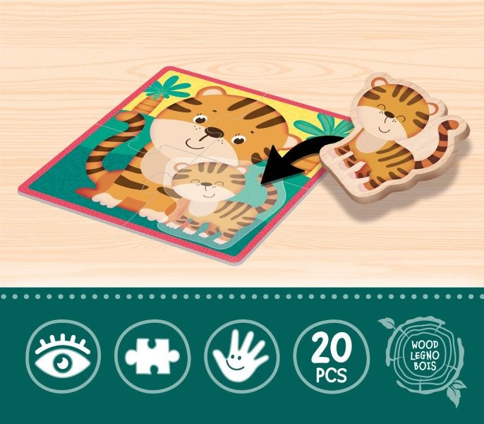 Lisciani Montessori Baby -  Wood Puzzle, Animals
